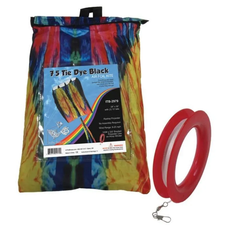 7.5 Tie Dye Black Air Foil Box Kite