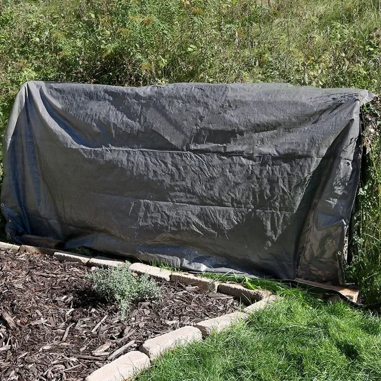 9' x 12' Waterproof Multi-Purpose Poly Tarp - Dark Gray
