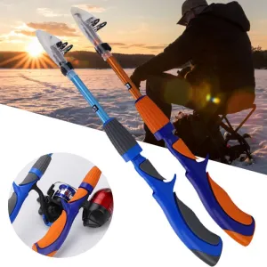 Carbon Fiber Rod Superhard Boat Ice Fly Lure Fishing Rod With High Quality Fishing Reel Fishing Tackle set De Pesca 1.4m Length8