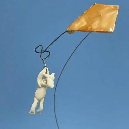 Ceramic sculpture - kite gold