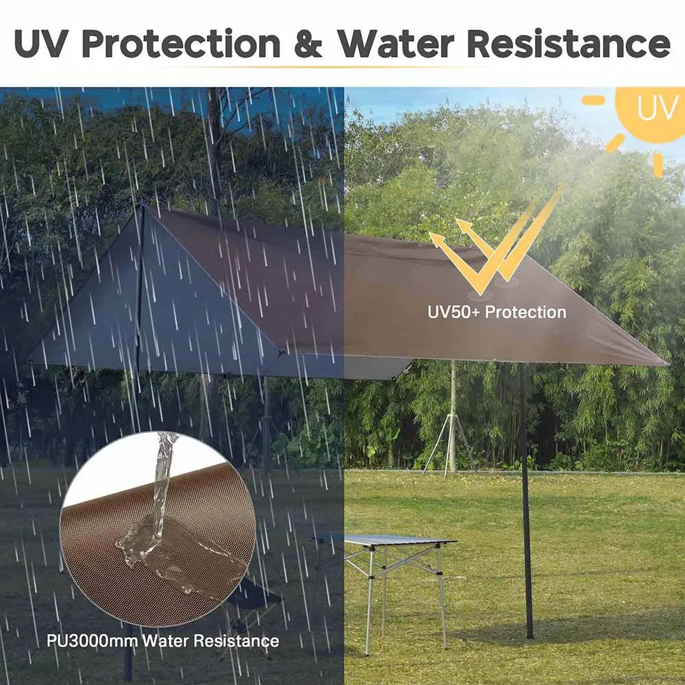 DIY Waterproof Camping Tarp Shelter UV50  PU3,000mm 10x10ft