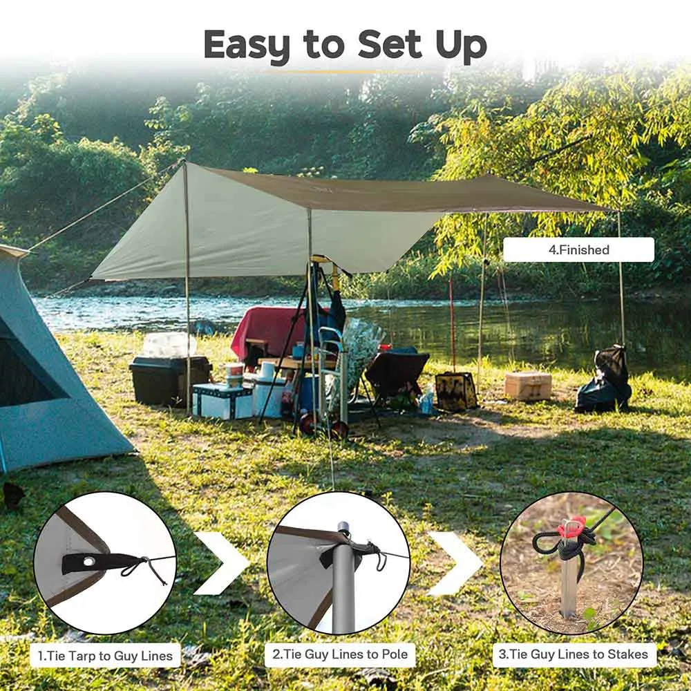 DIY Waterproof Camping Tarp Shelter UV50  PU3,000mm 10x10ft