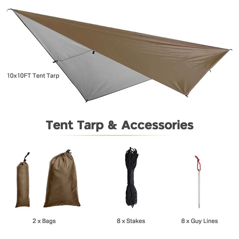DIY Waterproof Camping Tarp Shelter UV50  PU3,000mm 10x10ft