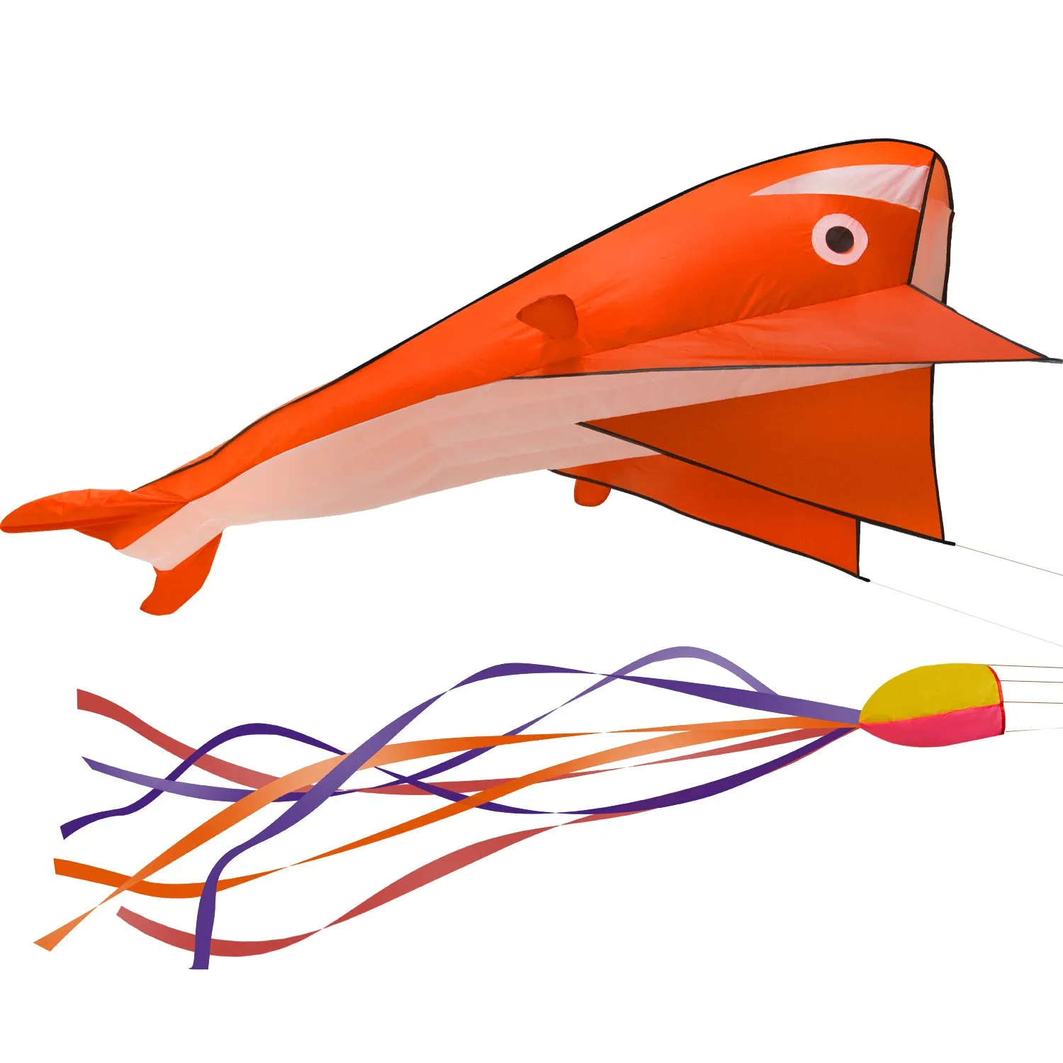 Image 3D Kite Large Blue Dolphin Breeze Beach Kites with Huge Frameless Soft Parafoil Giant,Gift for Kids,Family