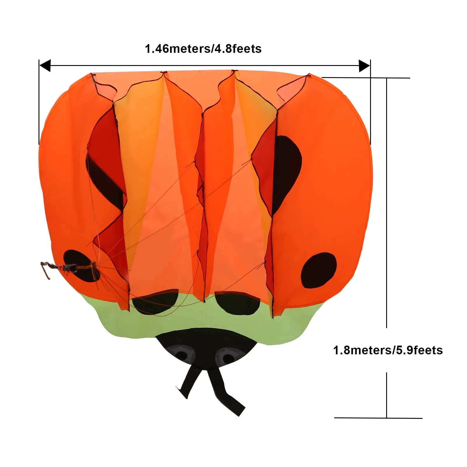 IMAGE 3D Kite Large Orange Ladybird Breeze Beach Kites with Huge Frameless Soft Parafoil Giant, Gift for Kids, Family