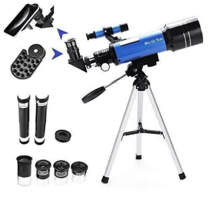 MaxUSee 70mm Refractor Telescope with Tripod & Finder Scope for Kids & Astronomy Beginners, Portable Telescope with 4 Magnification eyepieces & Phone Adapter