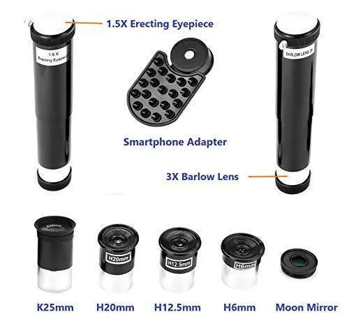 MaxUSee 70mm Refractor Telescope with Tripod & Finder Scope for Kids & Astronomy Beginners, Portable Telescope with 4 Magnification eyepieces & Phone Adapter