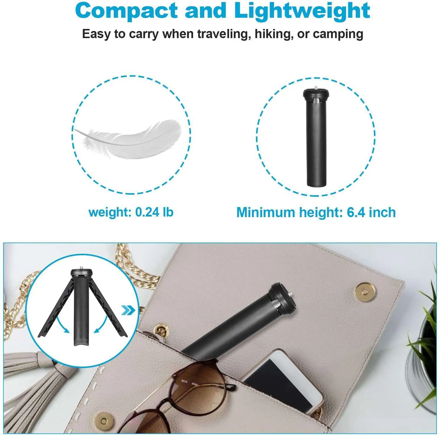 NexiGo Mini Tripod for Camera/Phone/Webcam
