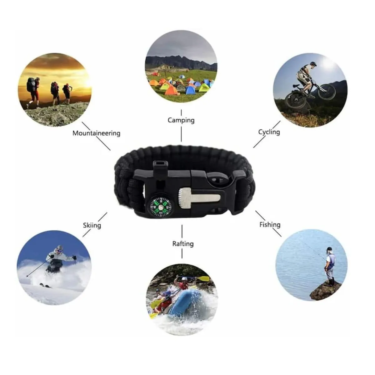 Paracord Multi-functional 5 in 1 Survival Bracelet - Blue