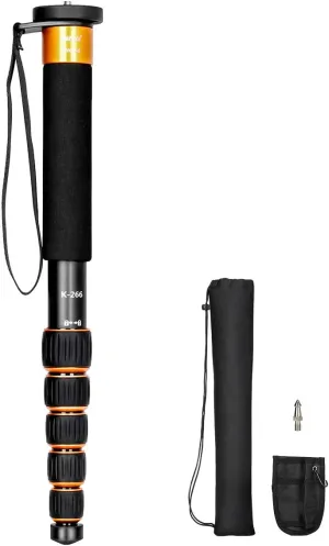 Portable Photography Aluminum Alloy Unipod Stick,(K-266 Orange)